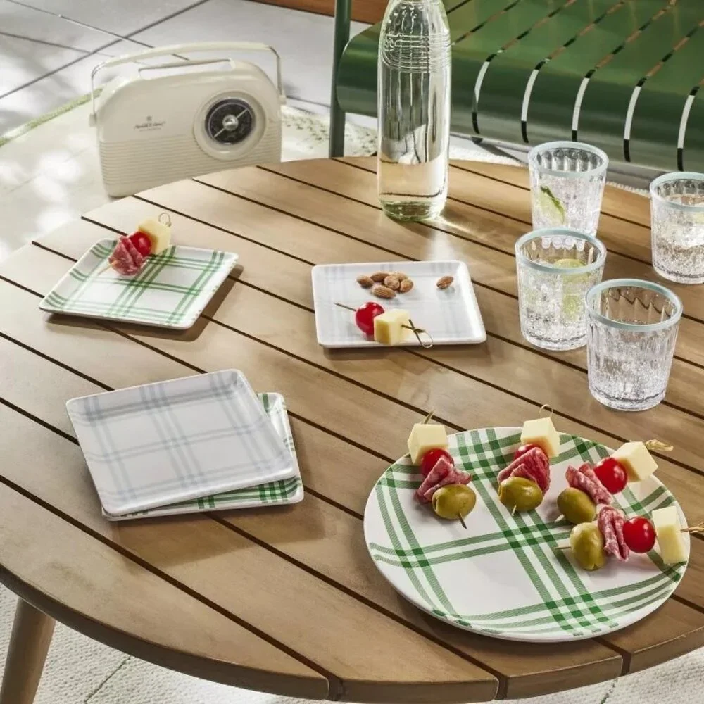 4pk Plaid Square Melamine Appetizer Plates - Hearth‎ & Hand Magnolia, Target